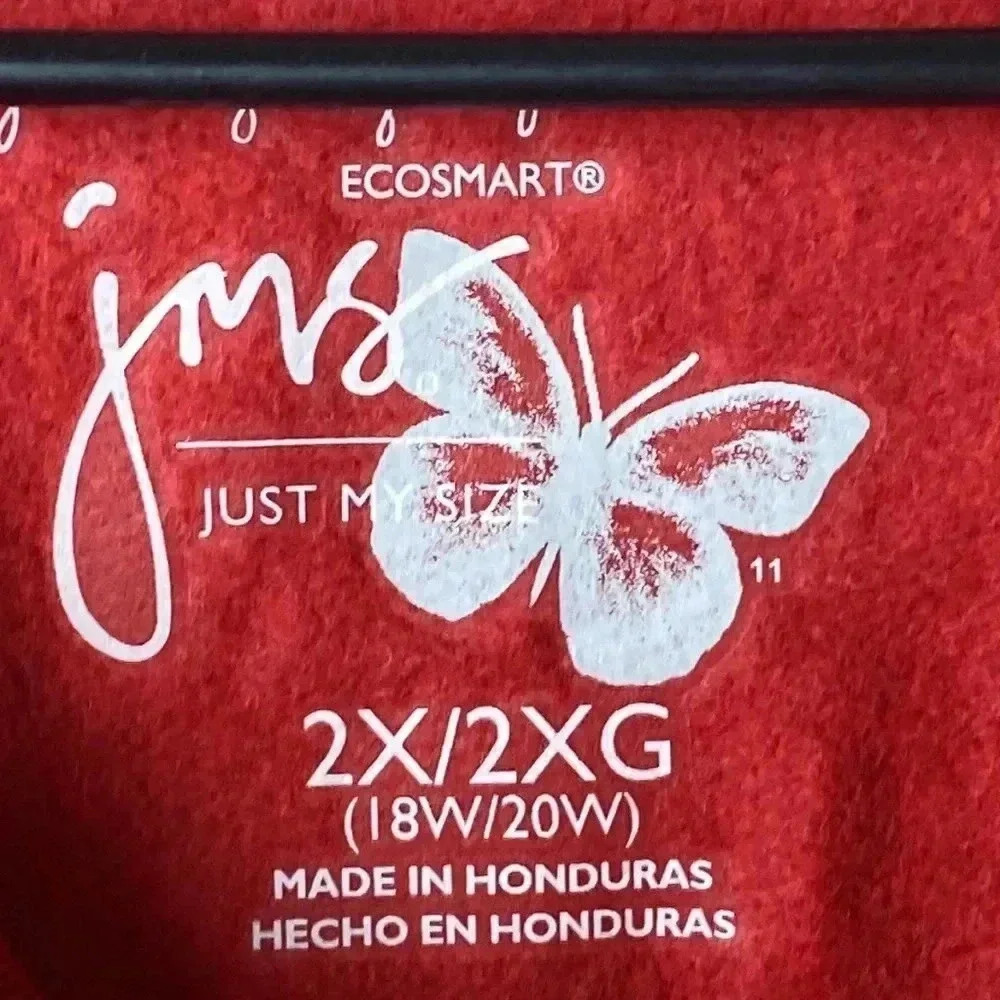 Nwt Jms Ecosmart Soft Sweats Women Plus Size 2x(18/20) Red Sweatshirt Fleece — image 7 of 8